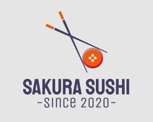 Asian Chopstick Button logo design