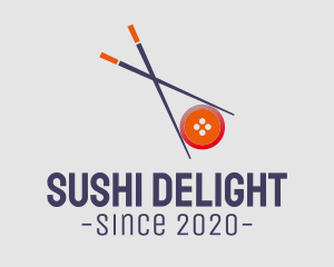 Asian Chopstick Button logo design