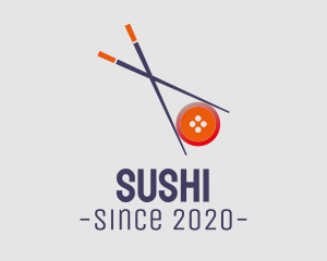 Asian Chopstick Button logo design