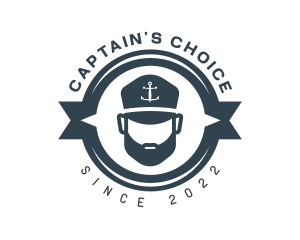 Captain - Marine Fisherman Hook logo design