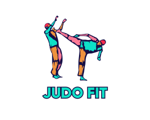 Judo - Colorful Karate Kick logo design