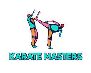 Karate - Colorful Karate Kick logo design