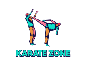 Karate - Colorful Karate Kick logo design