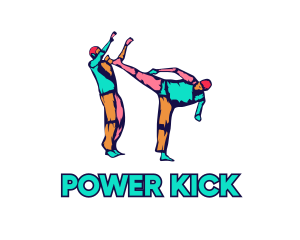 Kick - Colorful Karate Kick logo design