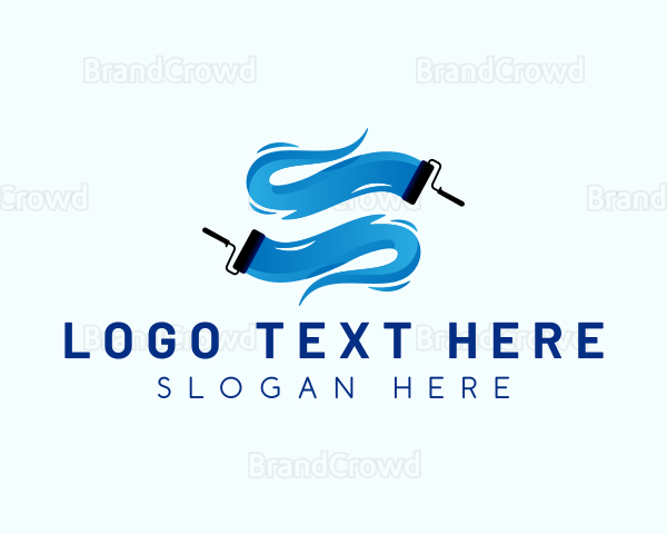 Paint Roller Painting Logo