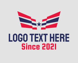 American - Patriotic Star Wings logo design
