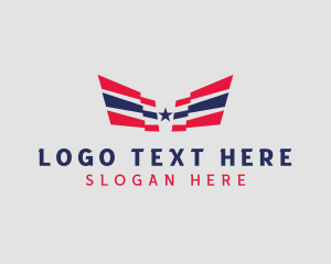Airline - Patriotic Star Wings logo design