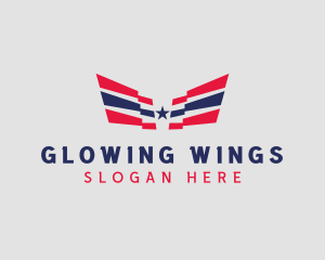 Patriotic Star Wings logo design