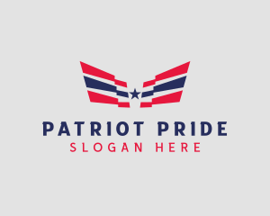 Stars And Stripes - Patriotic Star Wings logo design