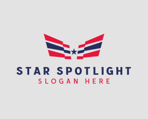 Patriotic Star Wings logo design