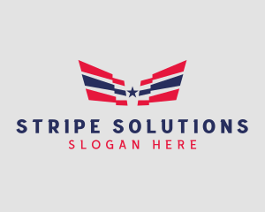 Patriotic Star Wings logo design