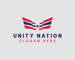 Patriotic Star Wings logo design