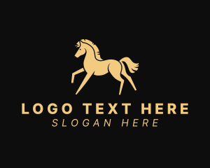Golden - Walking Equine Horse logo design