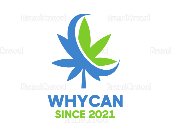 Crescent Marijuana Leaf Logo