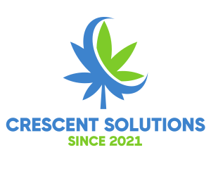 Crescent - Crescent Marijuana Leaf logo design