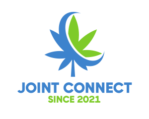 Joint - Crescent Marijuana Leaf logo design
