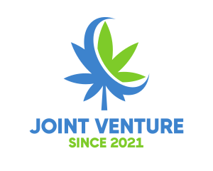 Joint - Crescent Marijuana Leaf logo design