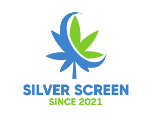Cannabis - Crescent Marijuana Leaf logo design