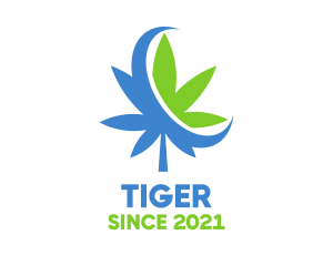 Orbit - Crescent Marijuana Leaf logo design