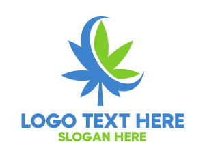 Crescent Marijuana Leaf Logo