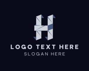 Origami - Creative Origami Art Letter H logo design