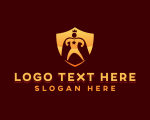 Leadership - Shield King Human logo design