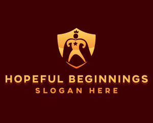 Hope - Shield King Human logo design