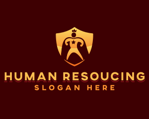 Shield King Human logo design