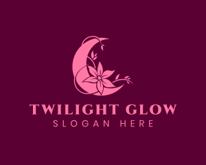 Twilight - Botanical Flower Moon logo design