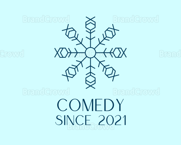 Blue Outline Snow Logo