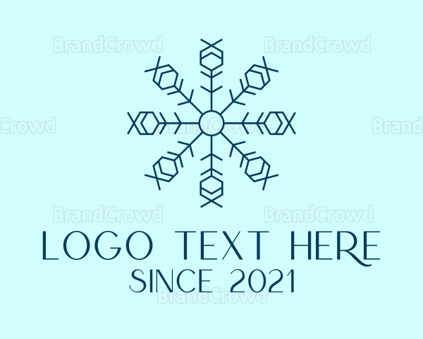 Blue Outline Snow Logo