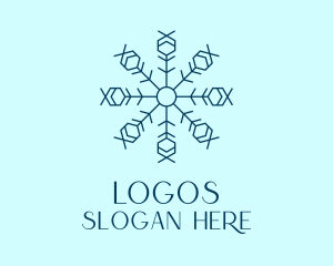 Blue Outline Snow  Logo