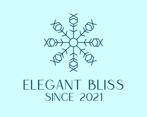 Pattern - Blue Outline Snow logo design