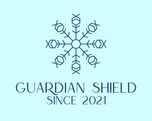 Cooling - Blue Outline Snow logo design