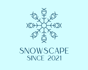 Snow - Blue Outline Snow logo design