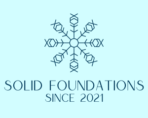 Christmas - Blue Outline Snow logo design