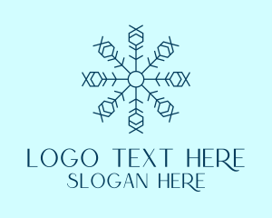 Blue Outline Snow  Logo