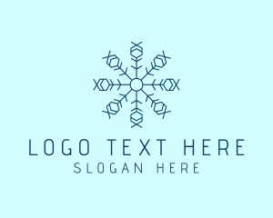 Snow - Blue Outline Snow logo design