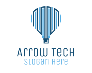 Blue Hot Air Balloon Tech logo design