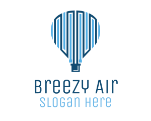 Blue Hot Air Balloon Tech logo design