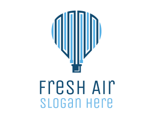 Blue Hot Air Balloon Tech logo design