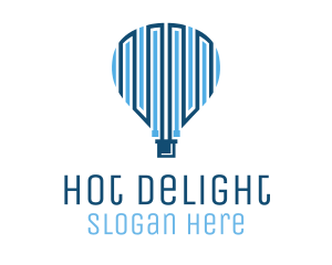 Blue Hot Air Balloon Tech logo design