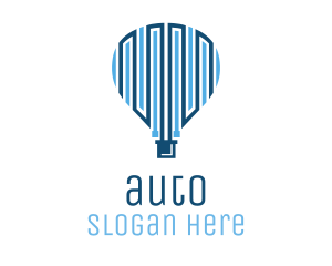 Line - Blue Hot Air Balloon Tech logo design