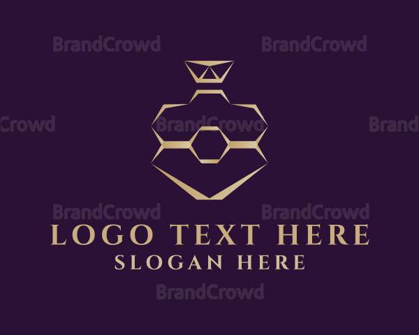 Gold Perfume Hexagon Bottle Logo