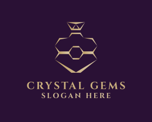 Gold Perfume Hexagon Bottle logo design