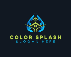 Pressure Washer Home Cleaning logo design