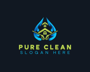 Pressure Washer Home Cleaning logo design