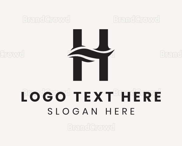 Simple Wave Letter H Logo