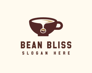 Bean - Coffee Bean Cup logo design
