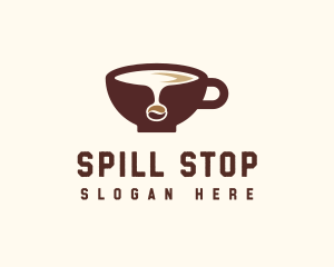 Spill - Coffee Bean Cup logo design